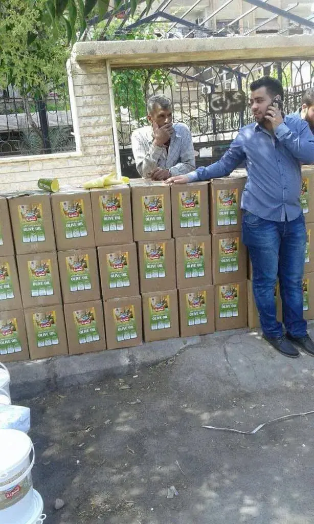 Konouz Chtoura olive-oil cartons ready for distribution